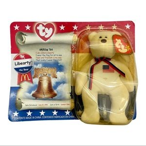 RARE!!! 1996 Ty Teenie Beanie Babies Unopened ERROR TAG "Libearty" the Bear
